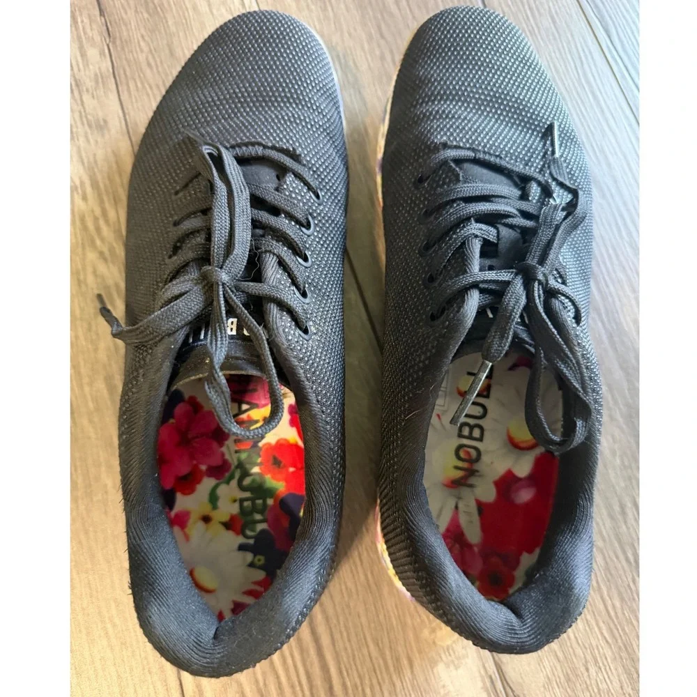 NOBULL Black Impact Daisy Floral Trainer Sneakers Womens 12.5 Mens 11